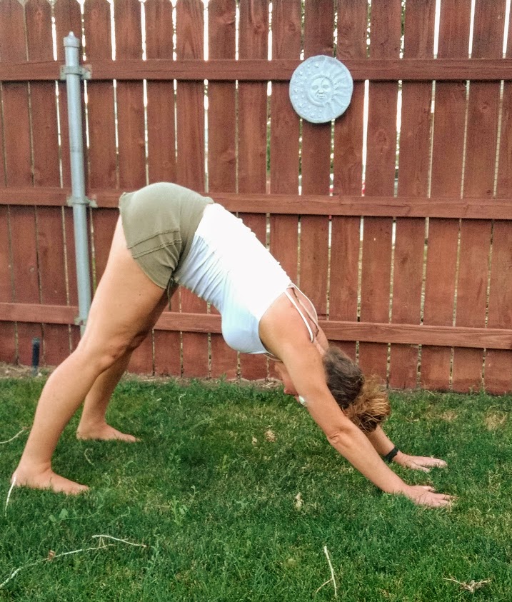 Feeling grounded in your body by downward facing dog