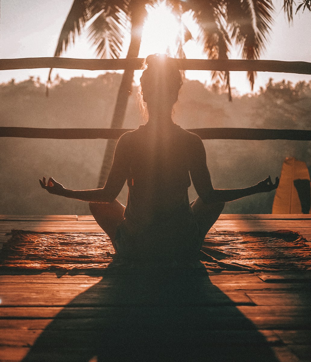 woman doing yoga meditation services